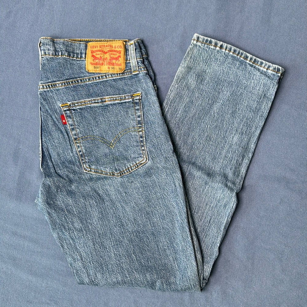 Rare Levi Strauss & Co. 559 Relaxed Straight Fit Jeans - 30x30 - Blank Red Tab